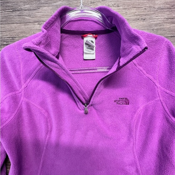 The North Face Purple Fleece Pullover Quarter Zip Sweater Sweat shirt - Picture 3 of 12